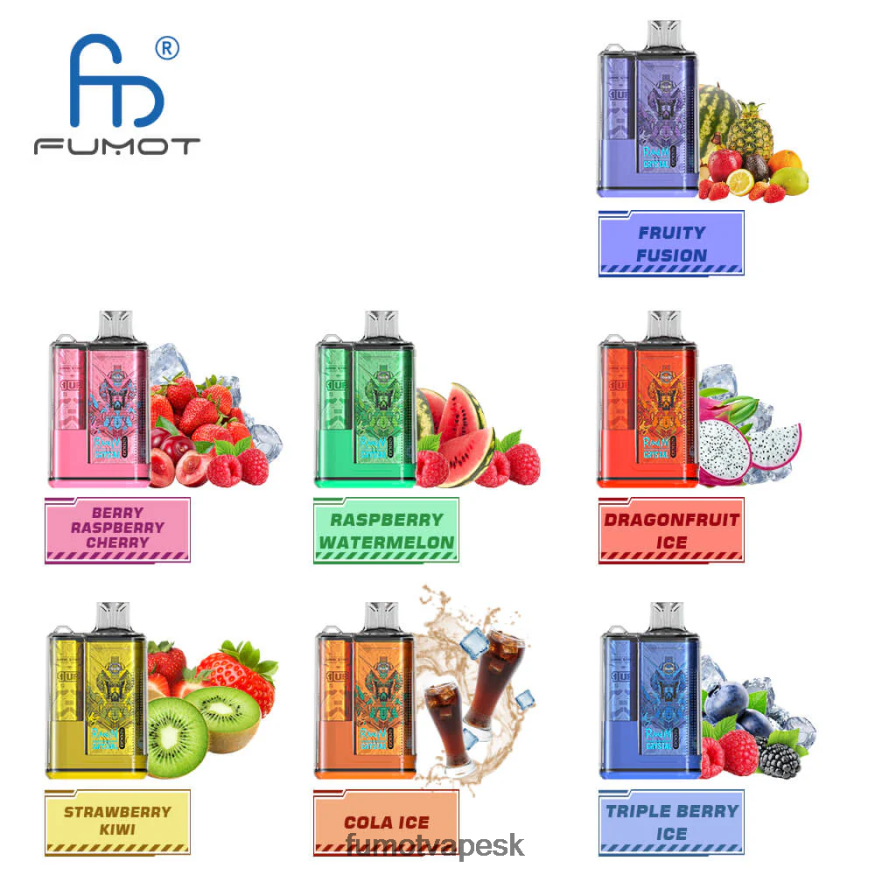 Fumot Cena - Fumot Crystal 1 kus - 12 000 jednorazová dóza na vape 20 ml chladná mäta F626DT264