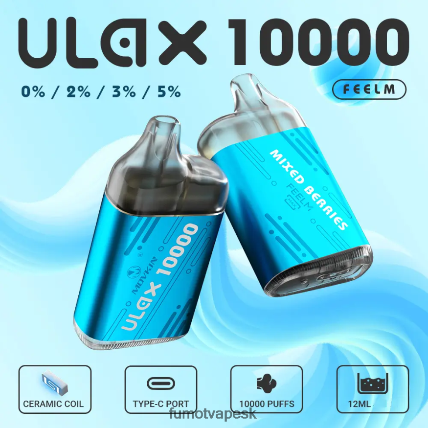 Fumot Disposable Vape - Fumot Movkin Ulax 10 000 jednorazových vape pod - 12 ml (1 kus) chladná mäta F626DT307