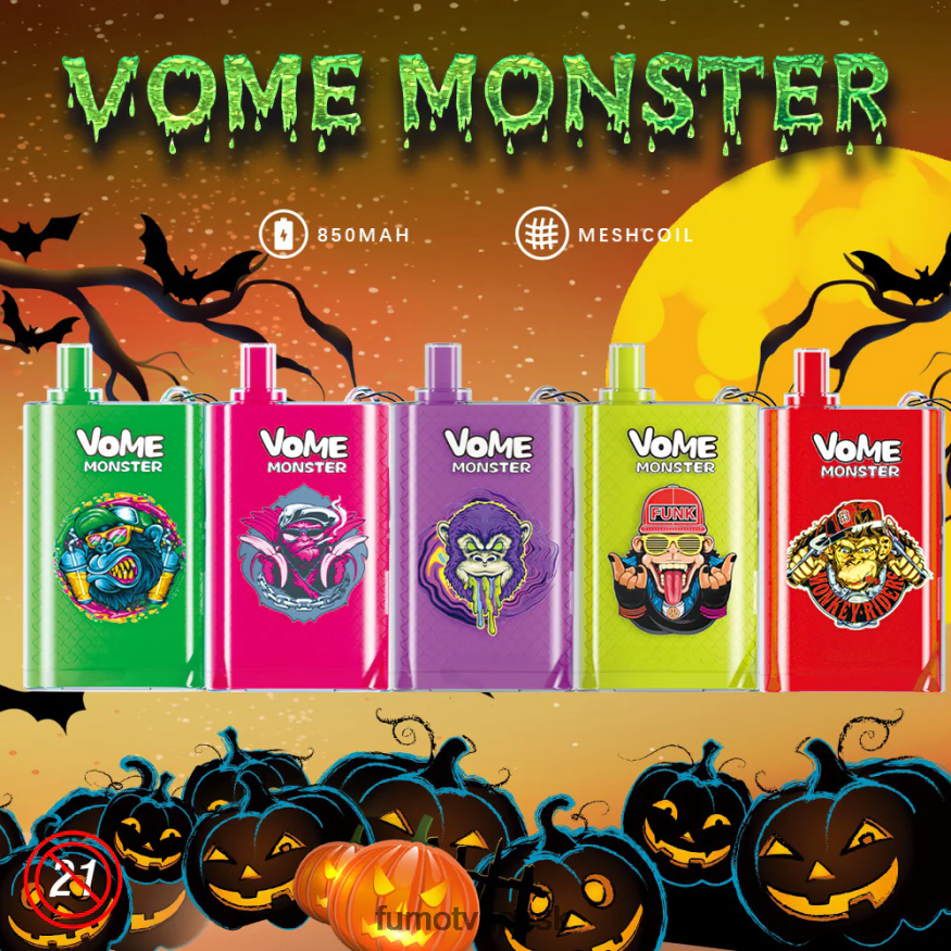 Fumot Tech - Fumot Vome Monster 10 000 jednorazové vape pod zariadenie - 20 ml (1 kus) chladná mäta F626DT428