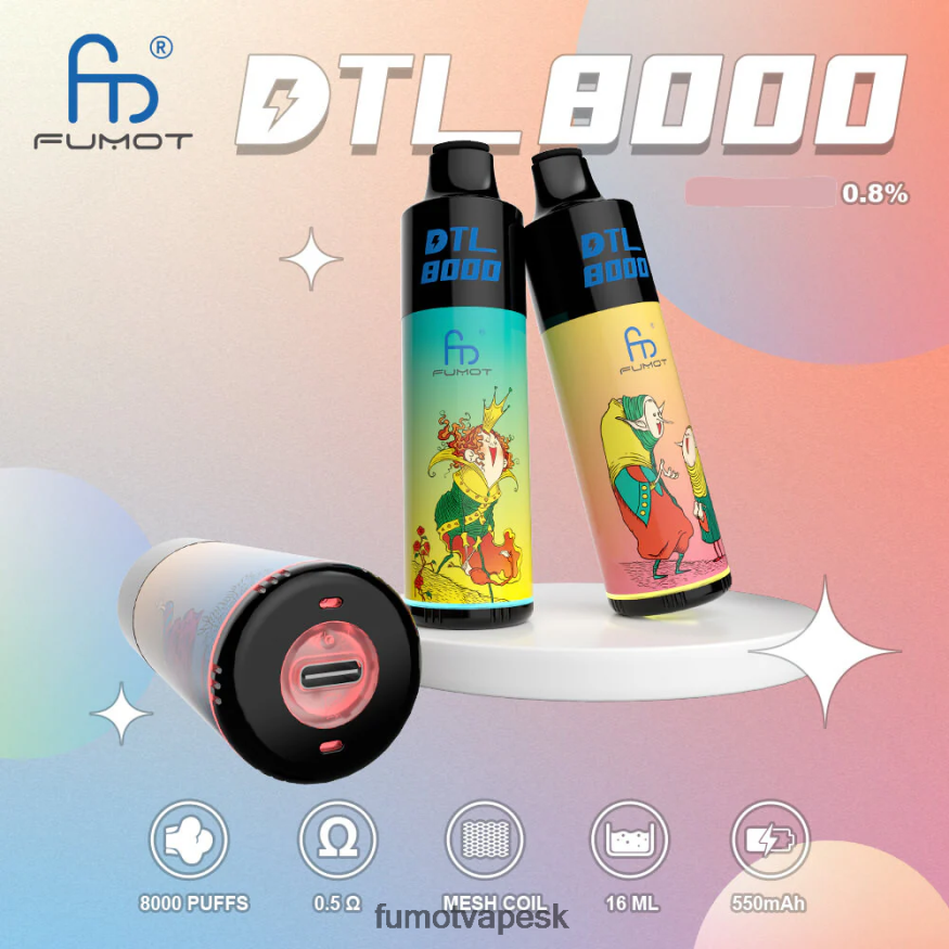 Fumot Disposable Vape - Fumot DTL 8000 jednorazové vape pero - 16 ml (1 kus) energetický nápoj F626DT417