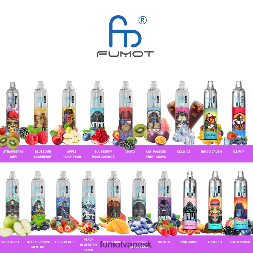 Fumot Cena - Fumot Tornado 0% 7000 jednorazové vape pero - 14 ml (1 kus) modrá razz čerešňa F626DT504