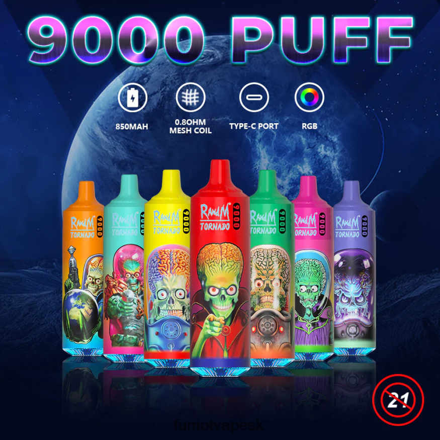 Fumot Cena - Fumot Tornado 18ml 9000 jednorazové pero (1 kus) broskyňové bobule F626DT24