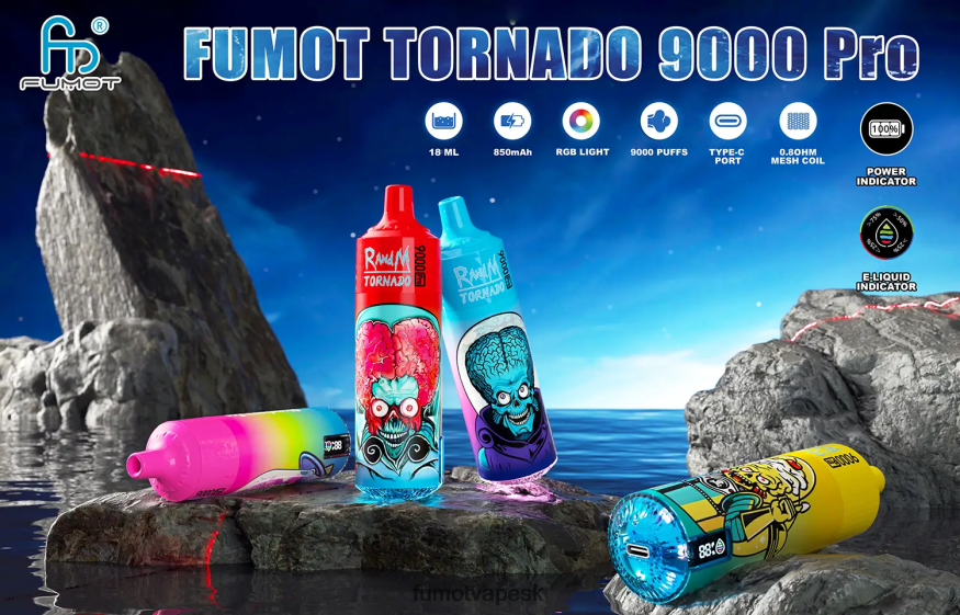 Fumot Vape Price - Fumot Tornado 1 kus jednorazovej vapky 9000 pro 18 ml jahodová pompéznosť F626DT235