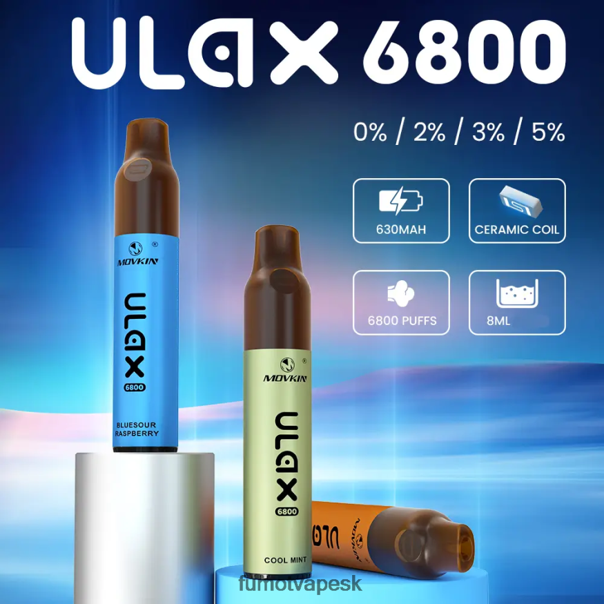 Fumot Tech - Fumot Movkin Ulax 6800 jednorazová vapka, keramická špirálka - 8 ml (1 kus) čučoriedková žuvačka F626DT318