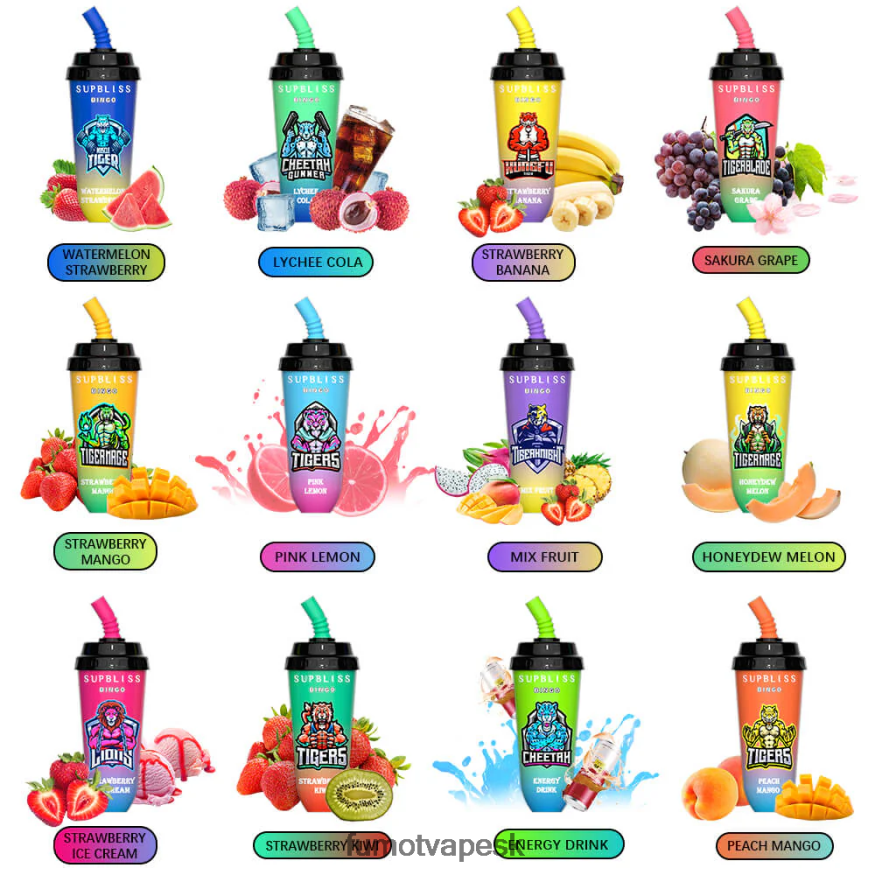 Fumot Cena - Fumot Supbliss Bingo 16 ml 8000 jednorazový vape pod prístroj (1 kus) broskyňa mango F626DT404