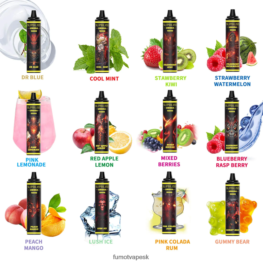 Fumot Disposable Vape - Fumot Supbliss Umbra 10 000 (1 kus) jednorazové vape pero - 20 ml DR. Modrá F626DT477