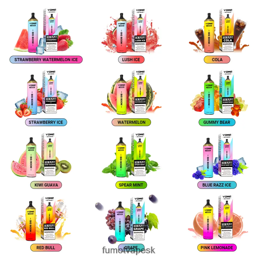 Fumot Store - Fumot Vome Big Boom jednorazové pero 10000 - 20 ml (1 kus) jahodový ľad F626DT440